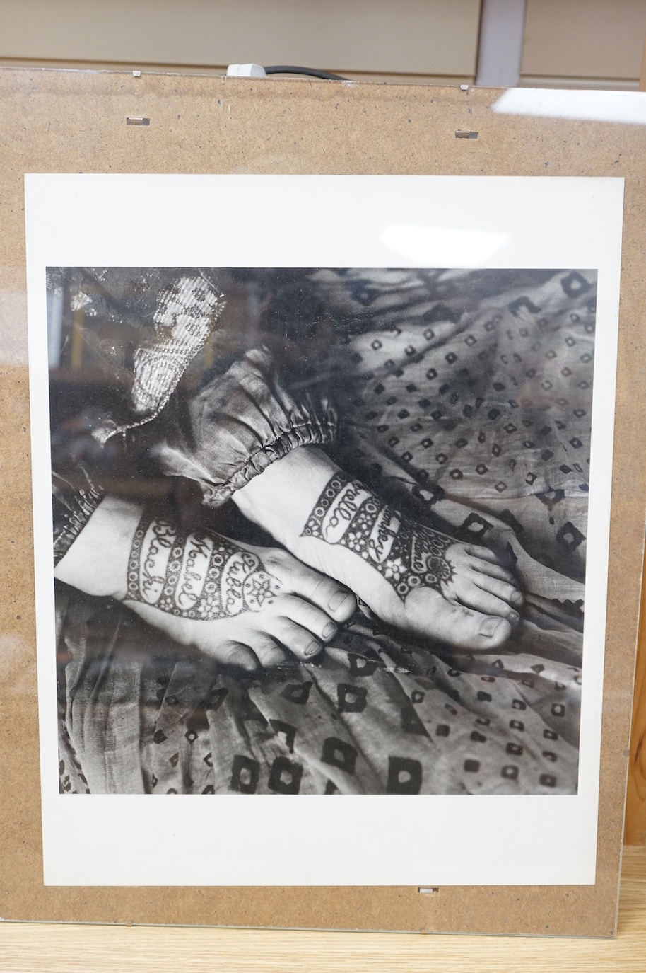 Peter Hujar (1934-87) - black and white photograph, tattooed feet, 38x37cm, frameless. Peter Hujar was a well-known photographer of the 1970’s and ‘80’s New York gay artscene